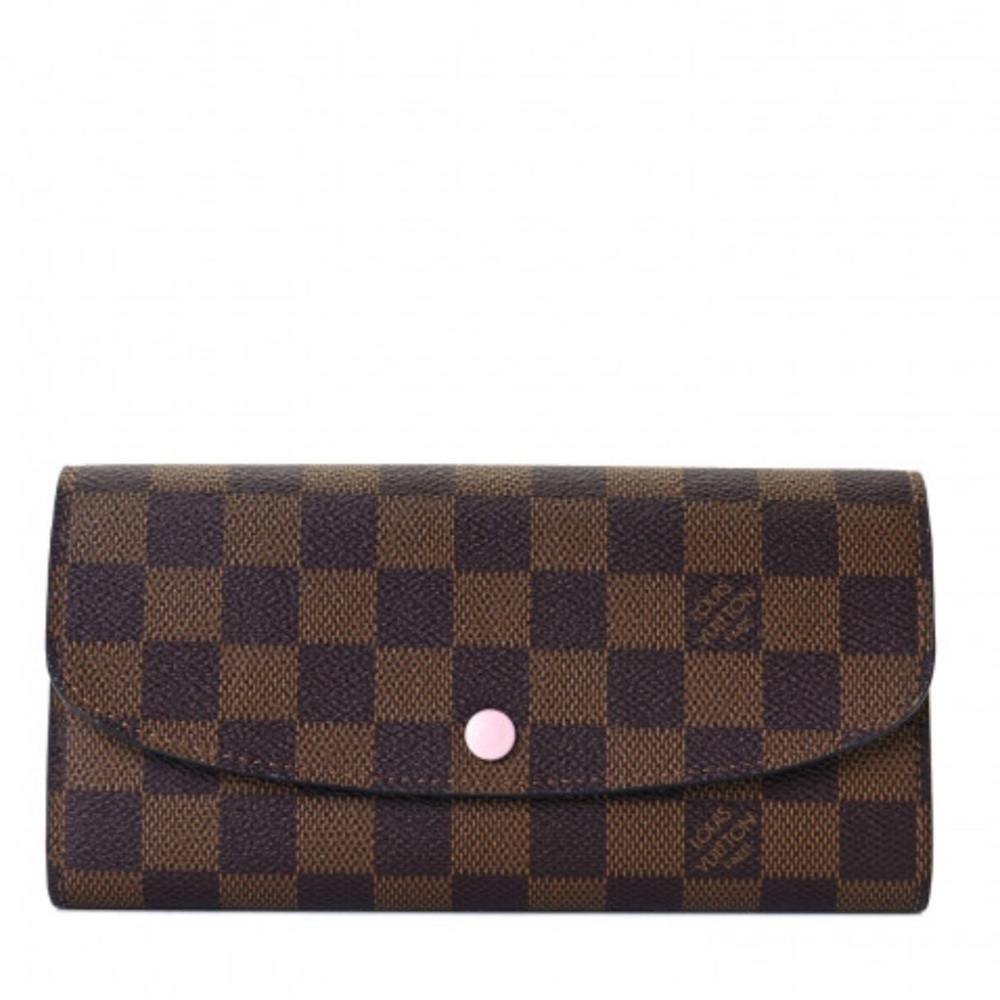 Louis Vuitton Damier Ebene Emilie Wallet Rose Ballerine; EUC - Picture 6 of 11